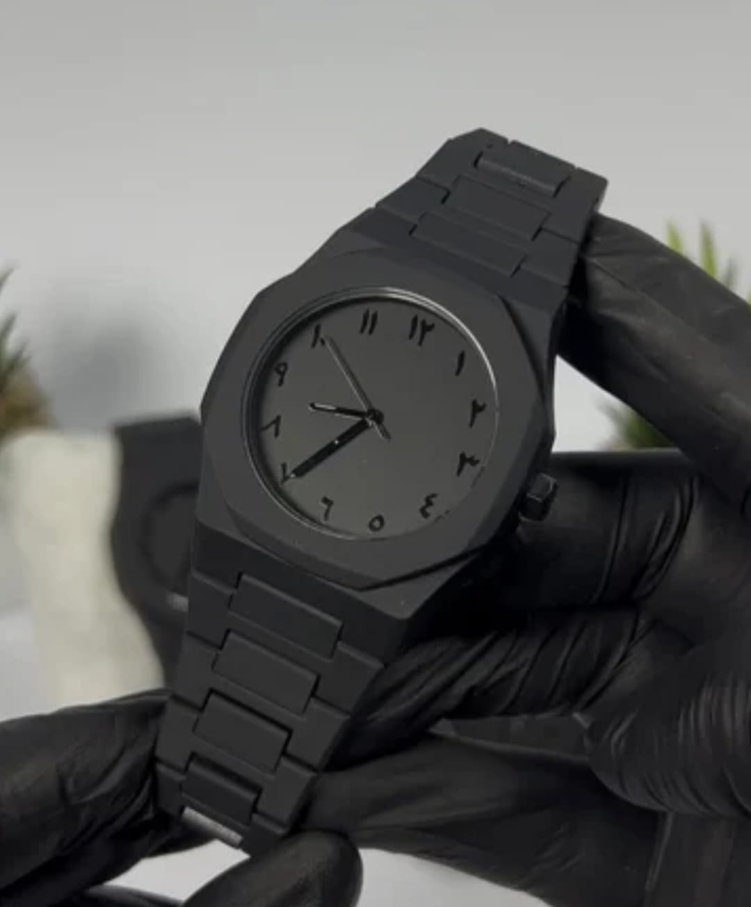 Black Arabic Aura Watch – Premium Design with Arabic Numerals