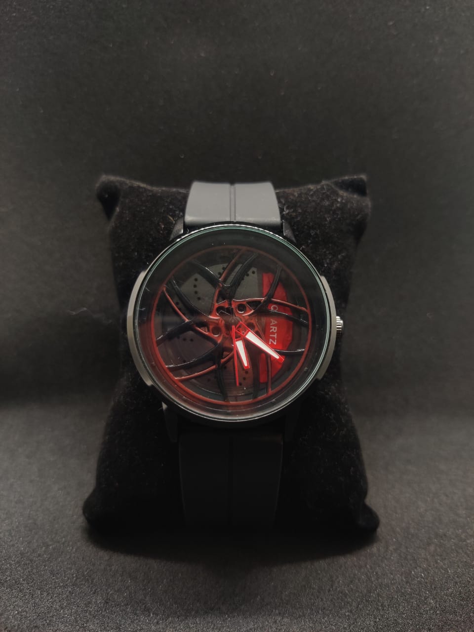Red Gyro spinning Alloy wheel watch